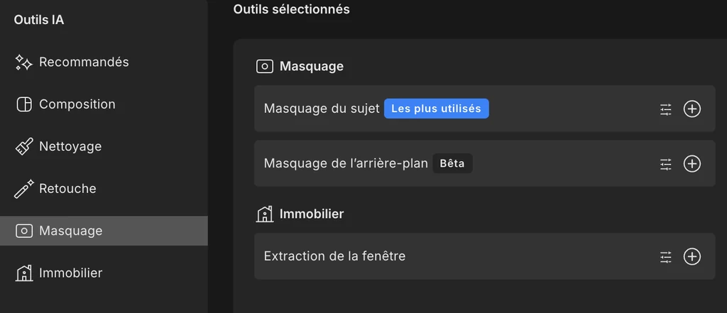 Outils de masquage d’Imagen AI, masquage du sujet et de l’arrière-plan, et extraction de fenêtre pour l’immobilier
