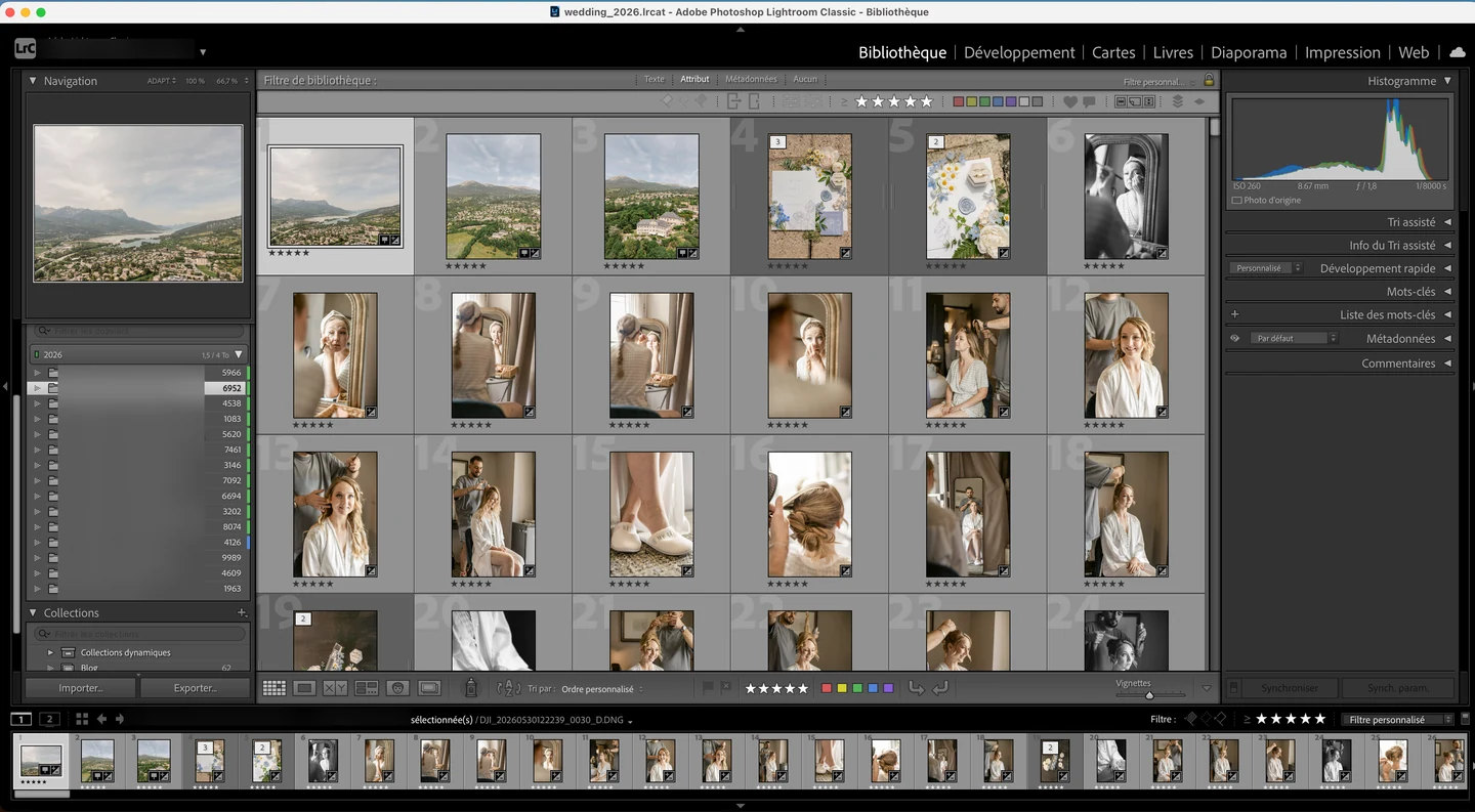 Catalogue Lightroom Classic développé par Imagen AI, réglages modifiables